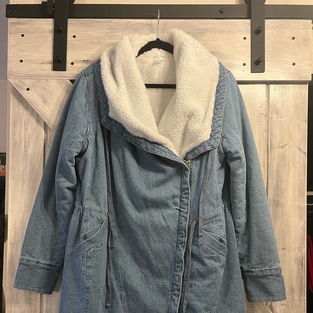 Sherpa Lined Denim Coat